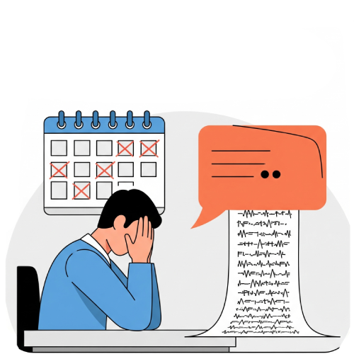 Missed deadline illustration - transcription challenges