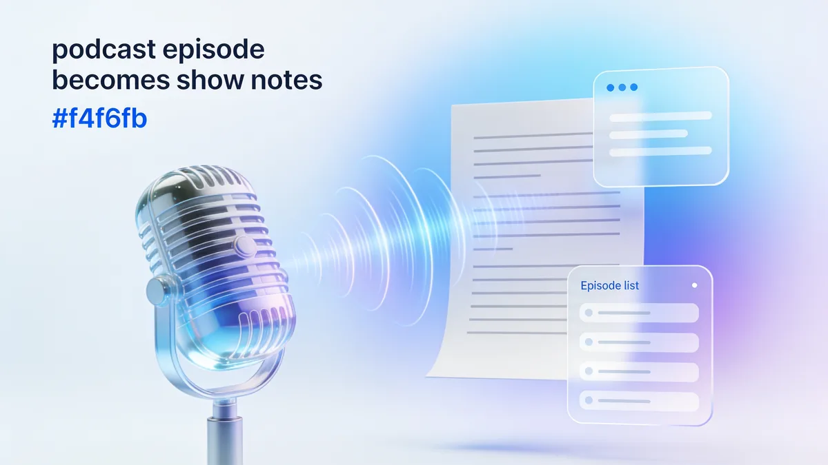 How do you transcribe a podcast episode to text?
